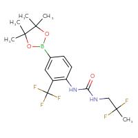 Chemical structure of 3-(2,2-difluoropropyl)-1-[4-(4,4,5,5-tetramethyl-1,3,2-dioxaborolan-2-yl)-2-(trifluoromethyl)phenyl]urea - CSSB21332140453