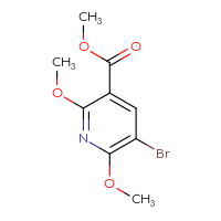 Chemical structure of methyl 5-bromo-2,6-dimethoxypyridine-3-carboxylate - CSSB00010233381