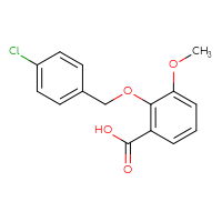 Chemical structure of 2-[(4-chlorophenyl)methoxy]-3-methoxybenzoic acid - CSSB00020596179