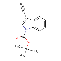 Chemical structure of tert-butyl 3-ethynyl-1H-indole-1-carboxylate - CSSB00010409440