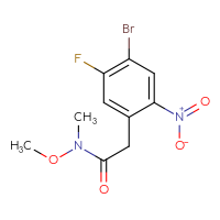 Chemical structure of 2-(4-bromo-5-fluoro-2-nitrophenyl)-N-methoxy-N-methylacetamide - CSSB15046471865