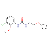 Chemical structure of 1-(3-chloro-2-methoxyphenyl)-3-(2-cyclobutoxyethyl)urea - CSSB02038327618