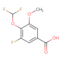 Chemical structure of 4-(difluoromethoxy)-3-fluoro-5-methoxybenzoic acid - CSSB00028767136