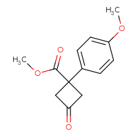 Chemical structure of methyl 1-(4-methoxyphenyl)-3-oxocyclobutane-1-carboxylate - CSSB00102763091
