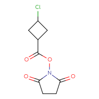Chemical structure of 2,5-dioxopyrrolidin-1-yl 3-chlorocyclobutane-1-carboxylate - CSSB02135193318
