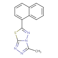 Chemical structure of 3-methyl-6-(naphthalen-1-yl)-[1,2,4]triazolo[3,4-b][1,3,4]thiadiazole - CSSB00121633616
