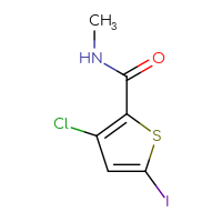 Chemical structure of 3-chloro-5-iodo-N-methylthiophene-2-carboxamide - CSSB06358888775