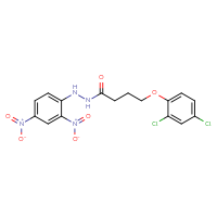 Chemical structure of 4-(2,4-dichlorophenoxy)-N'-(2,4-dinitrophenyl)butanehydrazide - CSSB00020575042
