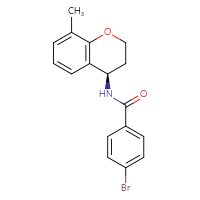 Chemical structure of 4-bromo-N-[(4R)-8-methyl-3,4-dihydro-2H-1-benzopyran-4-yl]benzamide - CSSB02074081207
