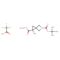 Chemical structure of 5-tert-butyl 1-methyl 1-amino-5-azaspiro[2.3]hexane-1,5-dicarboxylate; trifluoroacetic acid - CSSB20620692483