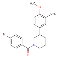 Chemical structure of 1-(4-bromobenzoyl)-3-(4-methoxy-3-methylphenyl)piperidine - CSSB21432535441