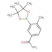 Chemical structure of 4-methyl-3-(4,4,5,5-tetramethyl-1,3,2-dioxaborolan-2-yl)benzamide - CSSB00010043031