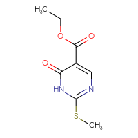 Chemical structure of ethyl 2-(methylsulfanyl)-6-oxo-1,6-dihydropyrimidine-5-carboxylate - CSSB00000025275