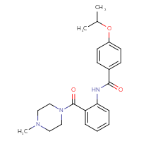 Chemical structure of N-[2-(4-methylpiperazine-1-carbonyl)phenyl]-4-(propan-2-yloxy)benzamide - CSSB00048550921