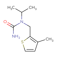 Chemical structure of 1-[(3-methylthiophen-2-yl)methyl]-1-(propan-2-yl)urea - CSSB02363253618