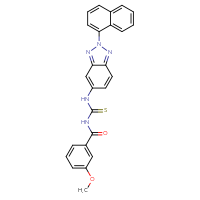 Chemical structure of 1-(3-methoxybenzoyl)-3-[2-(naphthalen-1-yl)-2H-1,2,3-benzotriazol-5-yl]thiourea - CSSB00121644042