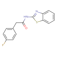 Chemical structure of N-(1,3-benzothiazol-2-yl)-2-(4-fluorophenyl)acetamide - CSSB00026373628