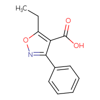 Chemical structure of 5-ethyl-3-phenyl-1,2-oxazole-4-carboxylic acid - CSSB00000723685