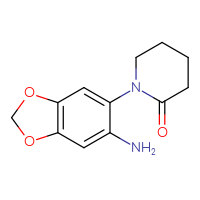 Chemical structure of 1-(6-amino-2H-1,3-benzodioxol-5-yl)piperidin-2-one - CSSB00025753800