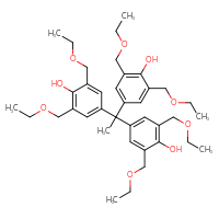 Chemical structure of 4-{1,1-bis[3,5-bis(ethoxymethyl)-4-hydroxyphenyl]ethyl}-2,6-bis(ethoxymethyl)phenol - CSSB14823884913