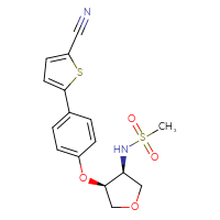 Chemical structure of N-[(3S,4S)-4-[4-(5-cyanothiophen-2-yl)phenoxy]oxolan-3-yl]methanesulfonamide - CSSB06359884743