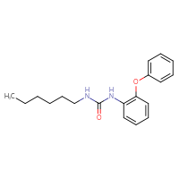 Chemical structure of 3-hexyl-1-(2-phenoxyphenyl)urea - CSSB21432457847