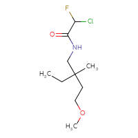 Chemical structure of 2-chloro-N-(2-ethyl-4-methoxy-2-methylbutyl)-2-fluoroacetamide - CSSB21332069995
