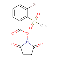 Chemical structure of 2,5-dioxopyrrolidin-1-yl 3-bromo-2-methanesulfonylbenzoate - CSSB20270268653