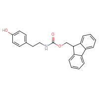 Chemical structure of (9H-fluoren-9-yl)methyl N-[2-(4-hydroxyphenyl)ethyl]carbamate - CSSB00022764544