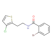 Chemical structure of 2-bromo-N-[2-(3-chlorothiophen-2-yl)ethyl]benzamide - CSSB06764214554