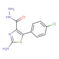 Chemical structure of 2-amino-5-(4-chlorophenyl)-1,3-thiazole-4-carbohydrazide - CSSB00020606051