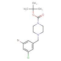 Chemical structure of tert-butyl 4-[(3-bromo-5-chlorophenyl)methyl]piperazine-1-carboxylate - CSSB00035807697