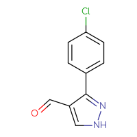 Chemical structure of 3-(4-chlorophenyl)-1H-pyrazole-4-carbaldehyde - CSSB00000189616