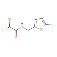 Chemical structure of 2-chloro-N-[(5-chlorothiophen-2-yl)methyl]-2-fluoroacetamide - CSSB09889913585