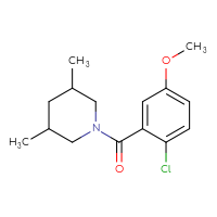 Chemical structure of 1-(2-chloro-5-methoxybenzoyl)-3,5-dimethylpiperidine - CSSB06394496959