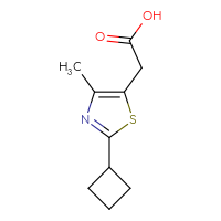 Chemical structure of 2-(2-cyclobutyl-4-methyl-1,3-thiazol-5-yl)acetic acid - CSSB00012181593