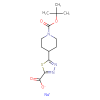 Chemical structure of sodium 5-{1-[(tert-butoxy)carbonyl]piperidin-4-yl}-1,3,4-thiadiazole-2-carboxylate - CSSB00161115222