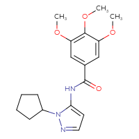 Chemical structure of N-(1-cyclopentyl-1H-pyrazol-5-yl)-3,4,5-trimethoxybenzamide - CSSB00105459960