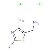 Chemical structure of 1-(2-bromo-4-methyl-1,3-thiazol-5-yl)methanamine dihydrochloride - CSSB00160468959