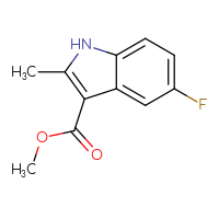 Chemical structure of methyl 5-fluoro-2-methyl-1H-indole-3-carboxylate - CSSB00010496300