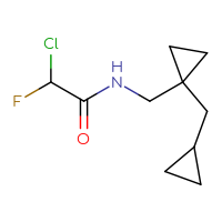 Chemical structure of 2-chloro-N-{[1-(cyclopropylmethyl)cyclopropyl]methyl}-2-fluoroacetamide - CSSB09893446585