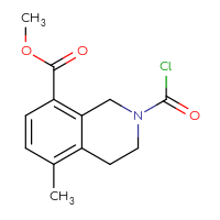 Chemical structure of methyl 2-(carbonochloridoyl)-5-methyl-1,2,3,4-tetrahydroisoquinoline-8-carboxylate - CSSB21224774651