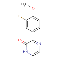 Chemical structure of 3-(3-fluoro-4-methoxyphenyl)-1,2-dihydropyrazin-2-one - CSSB00006546070