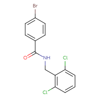 Chemical structure of 4-bromo-N-[(2,6-dichlorophenyl)methyl]benzamide - CSSB00045687908