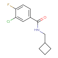 Chemical structure of 3-chloro-N-(cyclobutylmethyl)-4-fluorobenzamide - CSSB00084185848