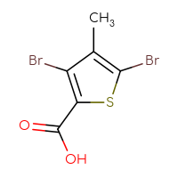 Chemical structure of 3,5-dibromo-4-methylthiophene-2-carboxylic acid - CSSB00011072642