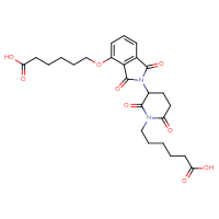Chemical structure of 6-({2-[1-(5-carboxypentyl)-2,6-dioxopiperidin-3-yl]-1,3-dioxo-2,3-dihydro-1H-isoindol-4-yl}oxy)hexanoic acid - CSSB20504686096