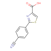 Chemical structure of 2-(4-cyanophenyl)-1,3-thiazole-4-carboxylic acid - CSSB00020993638