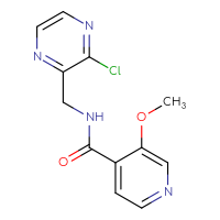 Chemical structure of N-[(3-chloropyrazin-2-yl)methyl]-3-methoxypyridine-4-carboxamide - CSSB00975244082