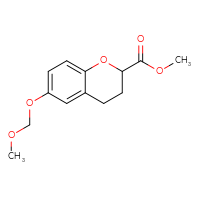 Chemical structure of methyl 6-(methoxymethoxy)-3,4-dihydro-2H-1-benzopyran-2-carboxylate - CSSB20461275073